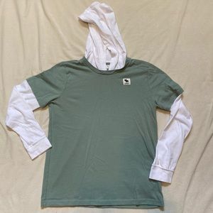Boys long sleeve t-shirt hoodie, size-15-16, blue,Abercrombie kids